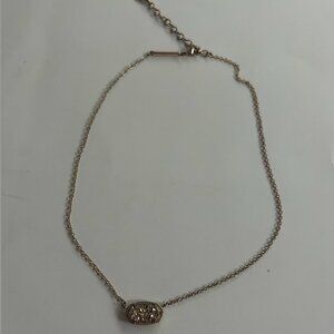 Kendra Scott Elisa Rose Gold Pendant Necklace in Rose Gold Drusy